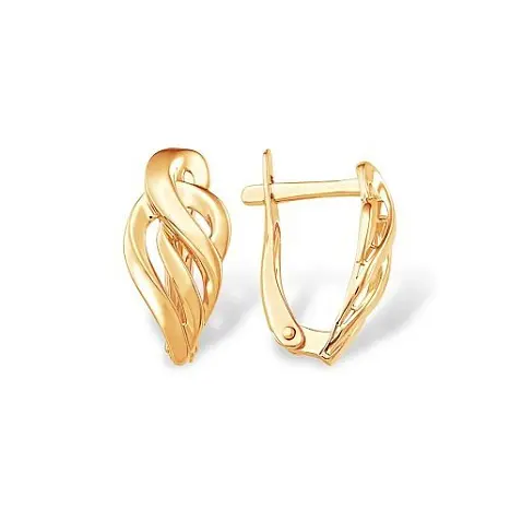 Серьги с английским замком из красного золота