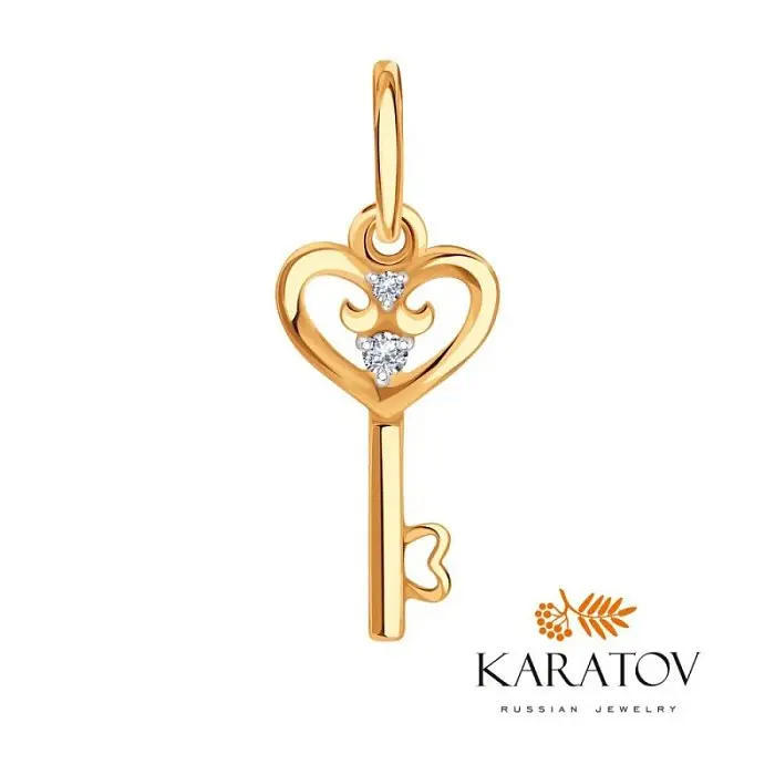 Подвеска декоративная из красного золота