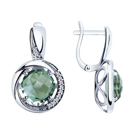 Серьги с английским замком из серебра
