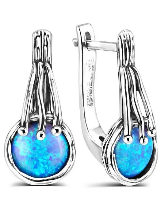 Серьги с английским замком из серебра