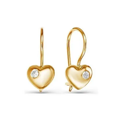 Серьги детские из красного золота