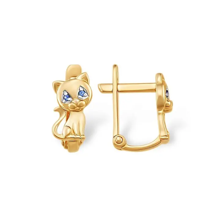 Серьги детские из красного золота