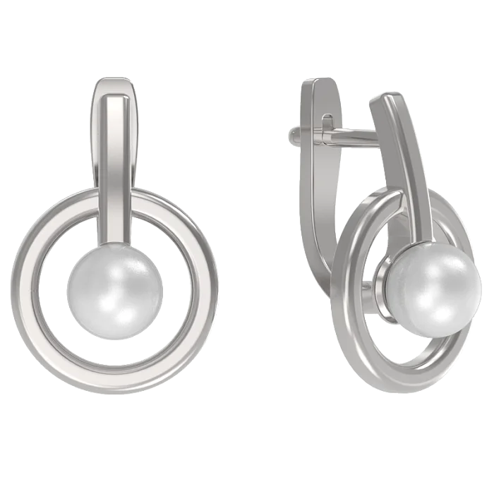 Серьги с английским замком из серебра