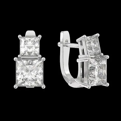 Серьги с английским замком из серебра