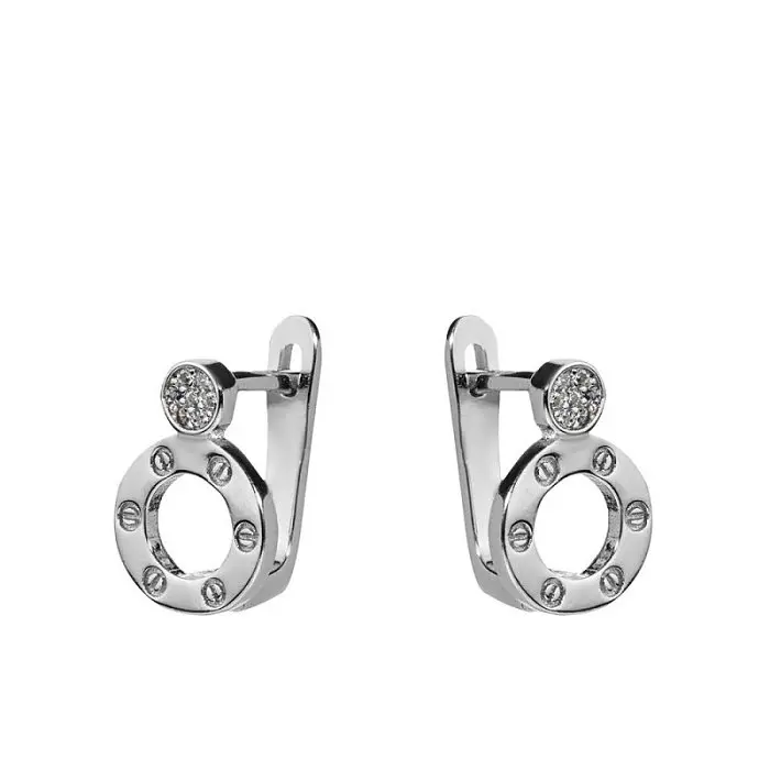 Серьги с английским замком из серебра