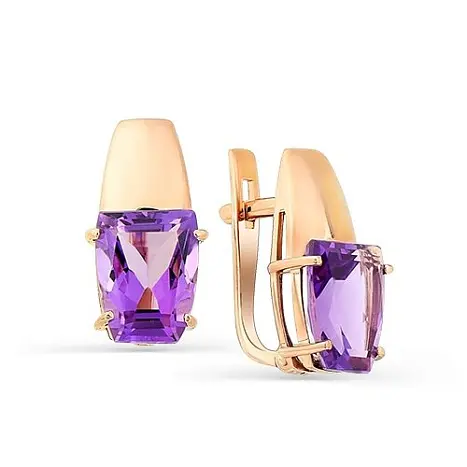 Серьги с английским замком из красного золота