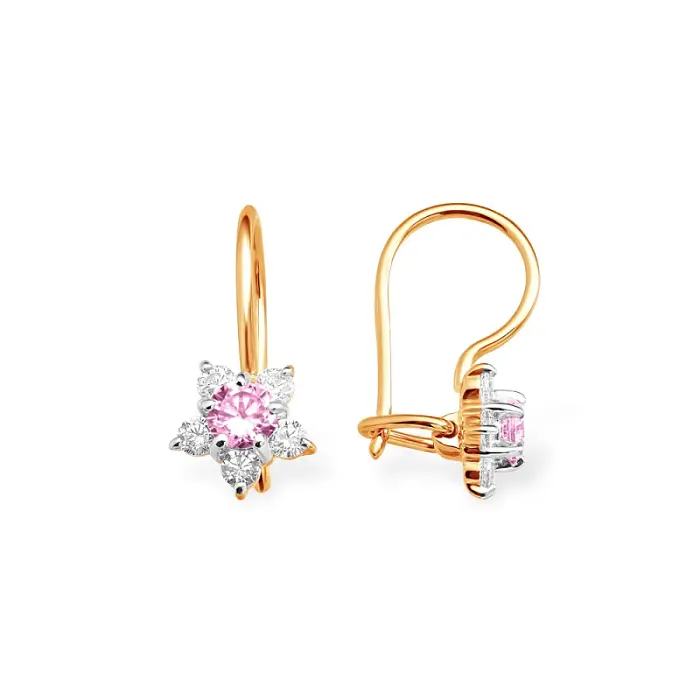 Серьги детские из красного золота