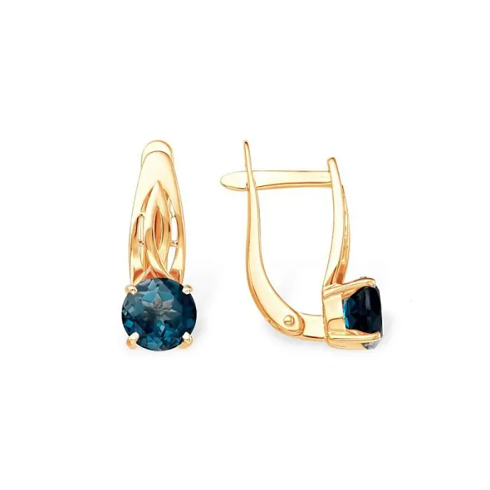 Серьги с английским замком из красного золота