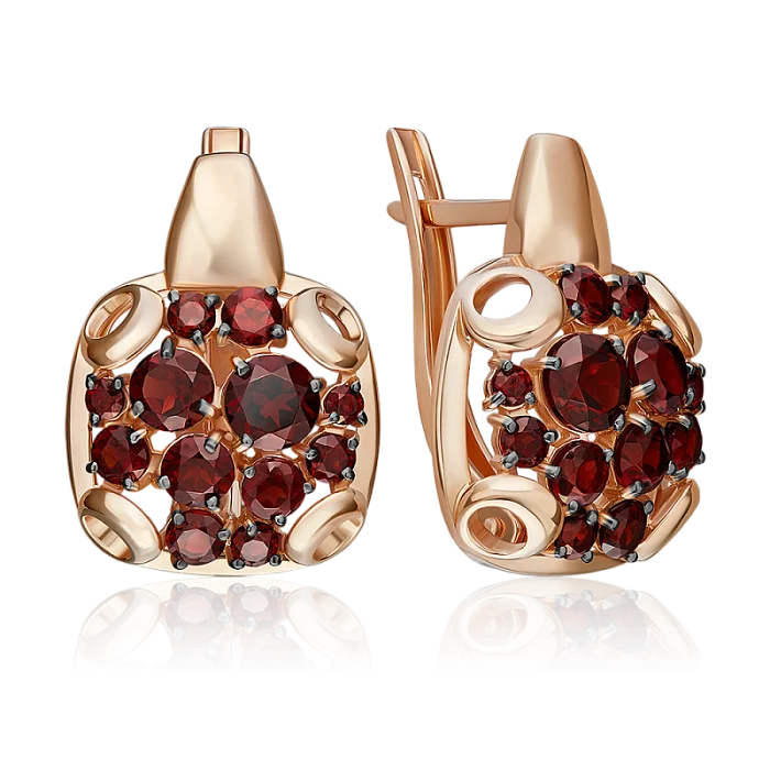 Серьги с английским замком из красного золота