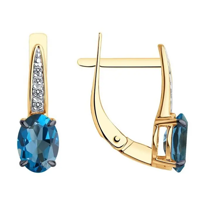 Серьги с английским замком из красного золота