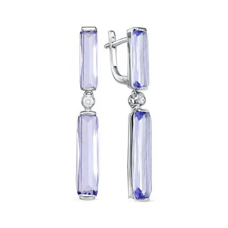 Серьги подвесные из серебра
