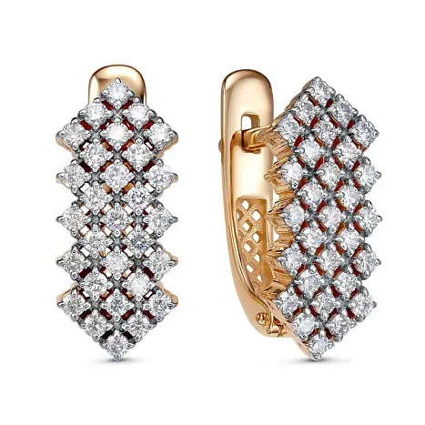 Серьги с английским замком из красного золота
