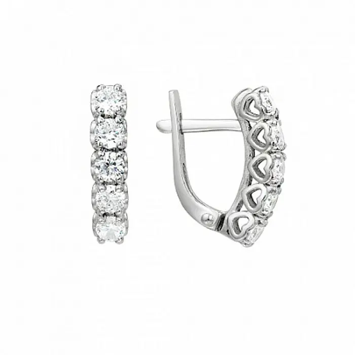 Серьги с английским замком из серебра