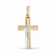 Подвеска крест из комбинированного золота