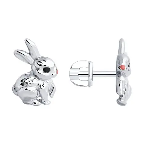 Серьги пуссеты из серебра