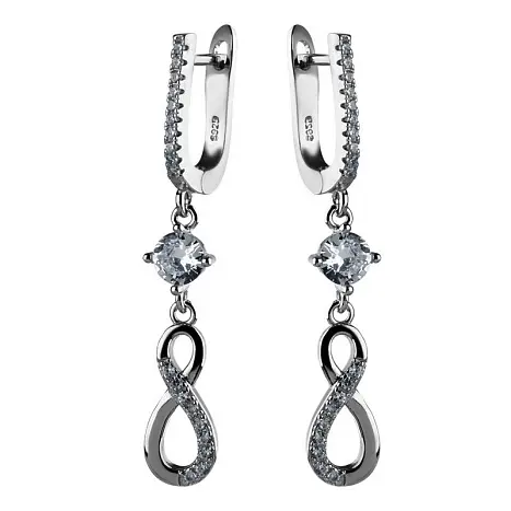 Серьги подвесные из серебра