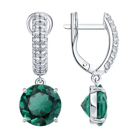 Серьги подвесные из серебра