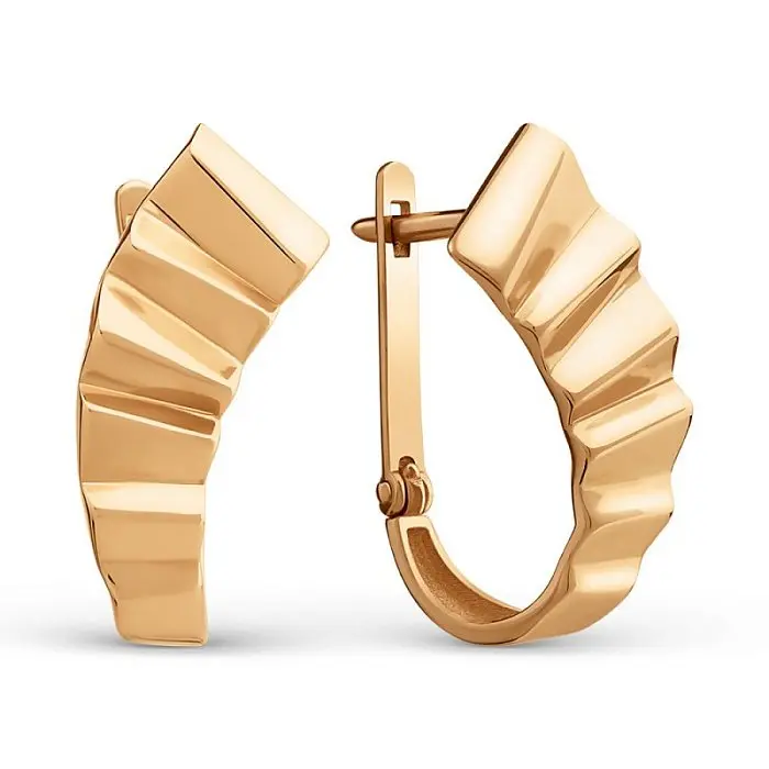 Серьги с английским замком из красного золота