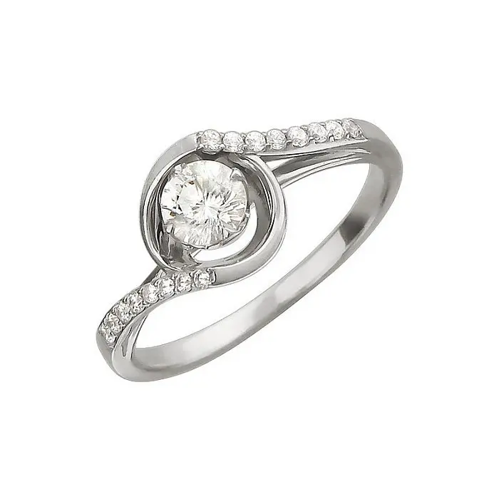 Кольцо декоративное из белого золота