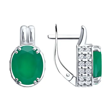 Серьги с английским замком из серебра