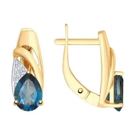 Серьги с английским замком из красного золота