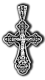 Подвеска крест из черного серебра