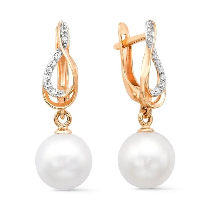 Серьги с английским замком из красного золота