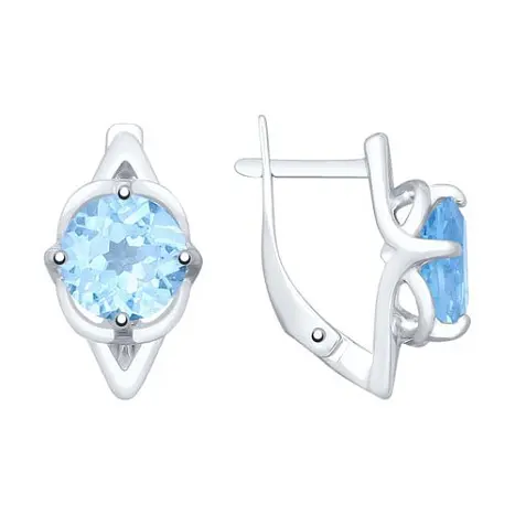 Серьги с английским замком из серебра