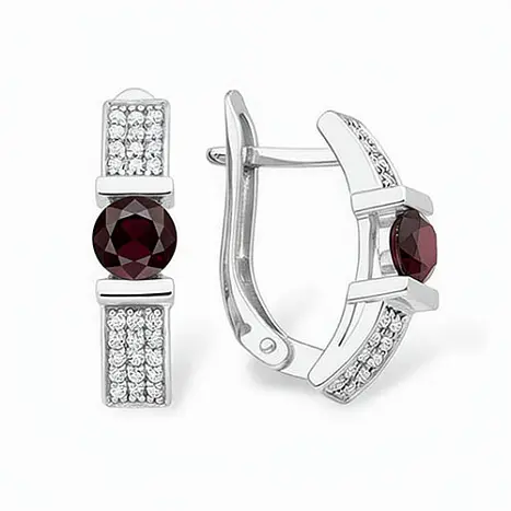 Серьги с английским замком из серебра