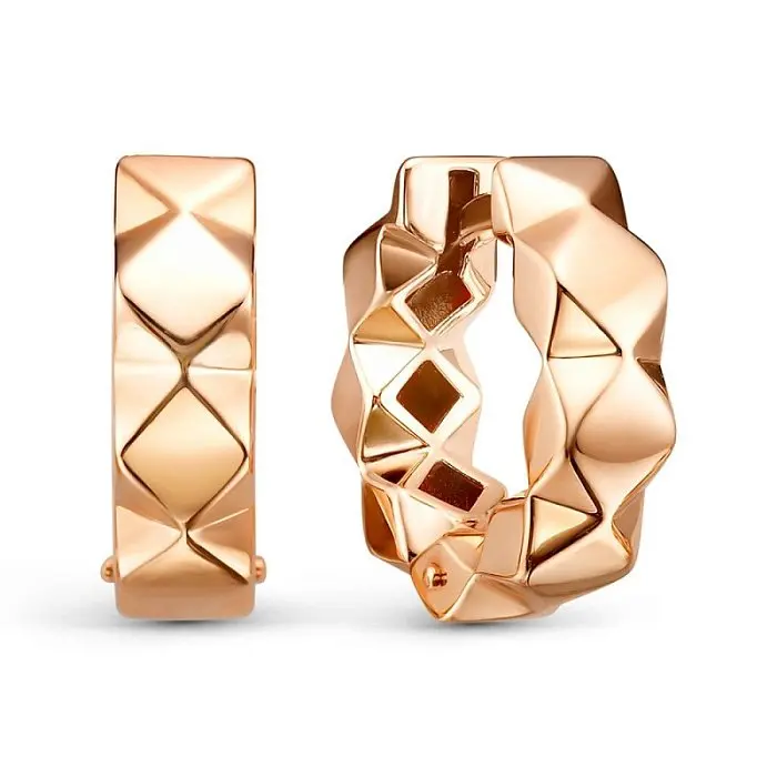 Серьги с английским замком из красного золота