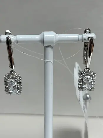 Серьги подвесные из серебра