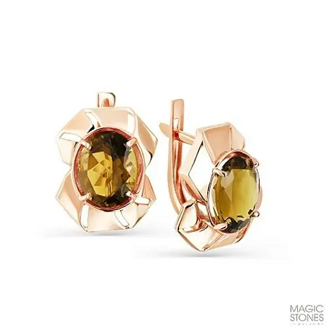 Серьги с английским замком из красного золота