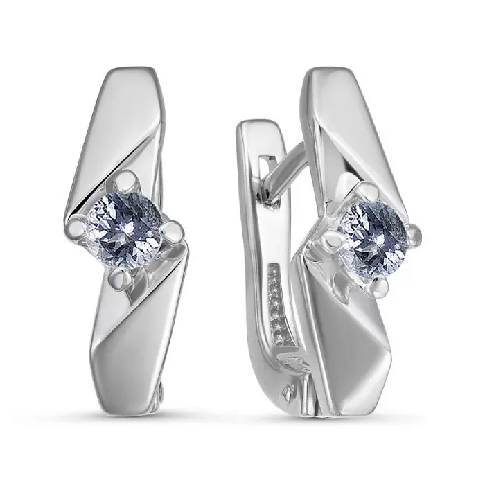 Серьги с английским замком из серебра