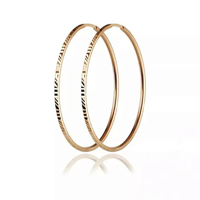 Серьги конго из красного золота