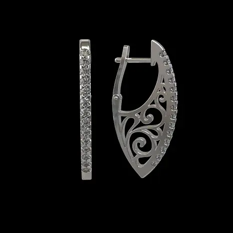 Серьги с английским замком из серебра