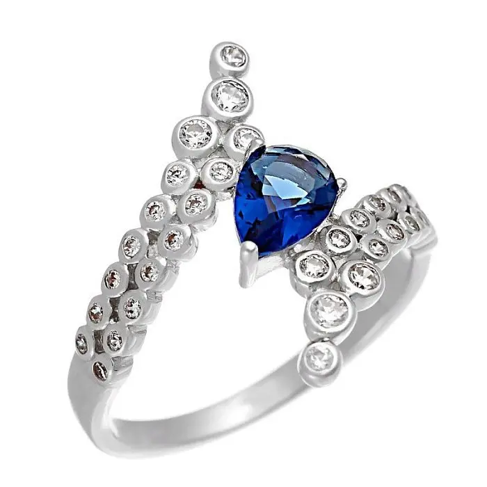 Кольцо декоративное из серебра вид 1