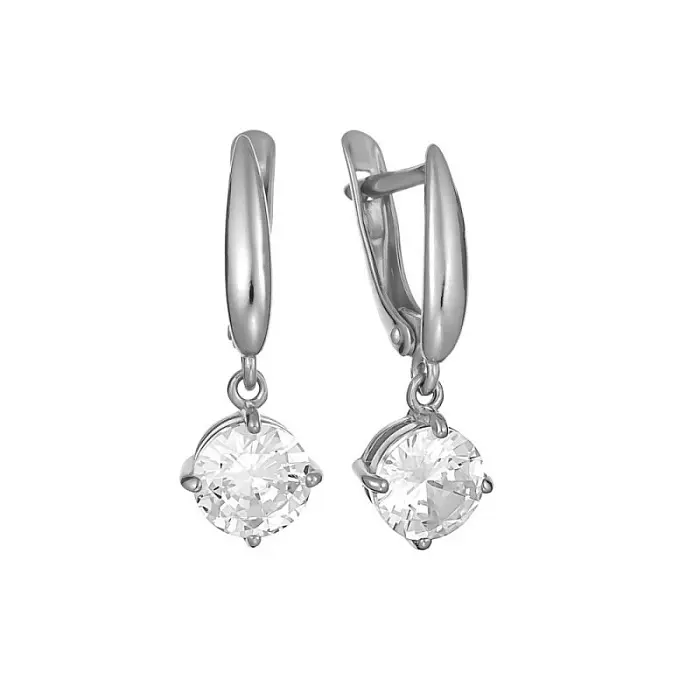 Серьги подвесные из серебра