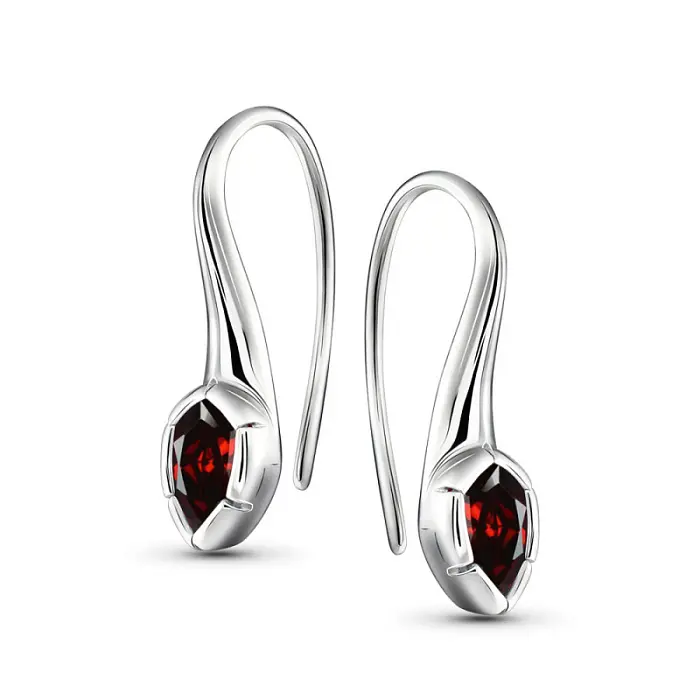 Серьги с английским замком из серебра