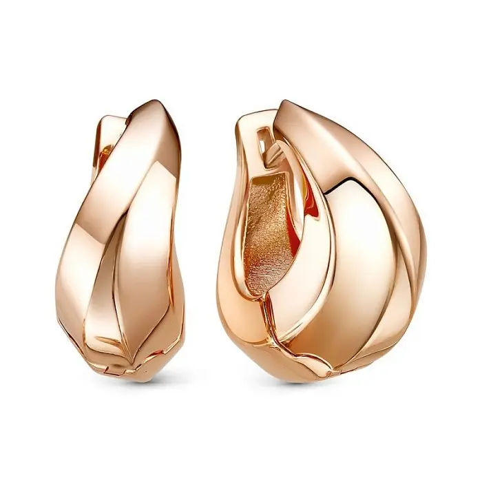 Серьги с английским замком из красного золота