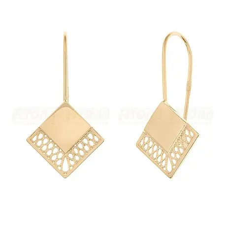 Серьги петельки из красного золота