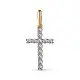 Подвеска декоративный крест из комбинированного золота с бриллиантами