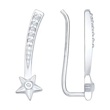 Серьги зажимы из серебра