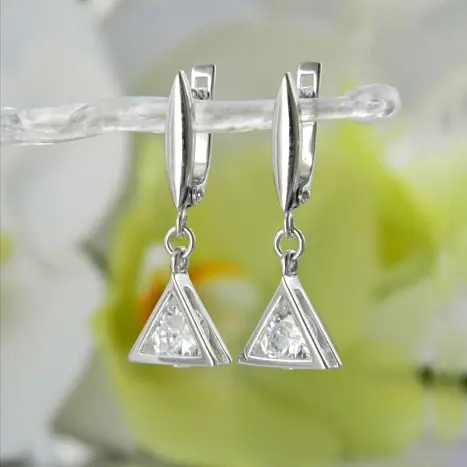 Серьги подвесные из серебра