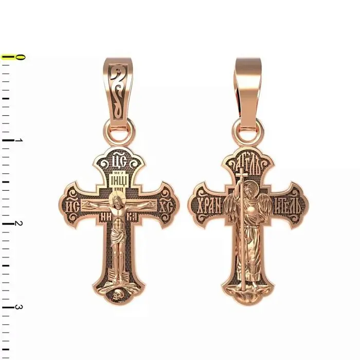 Подвеска крест из красного золота