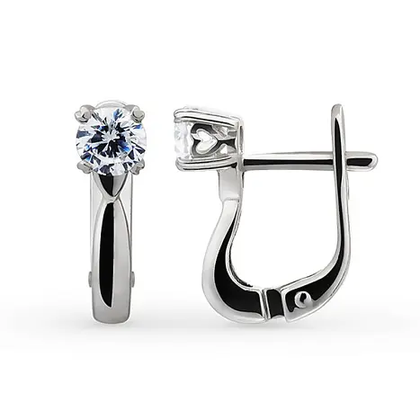 Серьги с английским замком из серебра