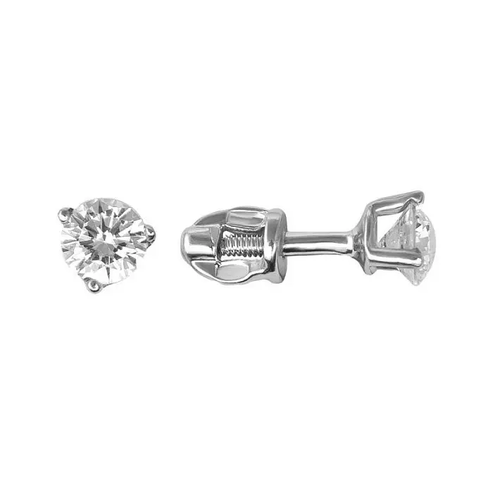 Серьги пуссеты из серебра