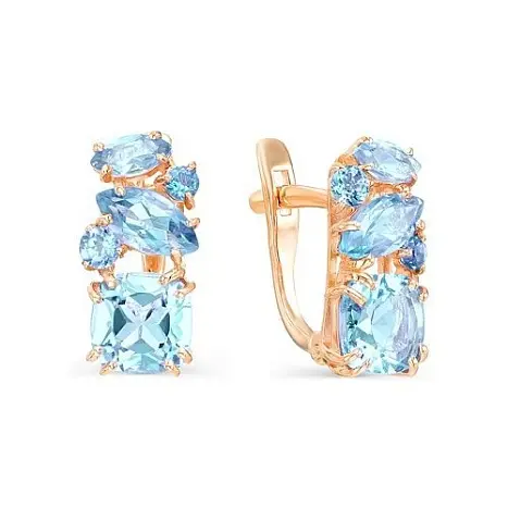 Серьги с английским замком из красного золота