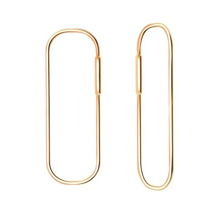 Серьги петельки из красного золота