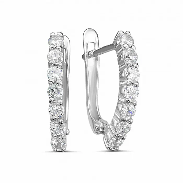 Серьги с английским замком из серебра