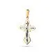 Подвеска крест из комбинированного золота